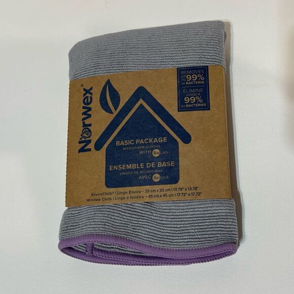 Norwex Enviro Cloth and Window Cloth Basic Package Amethyst and Graphite NWT - Picture 10 of 13